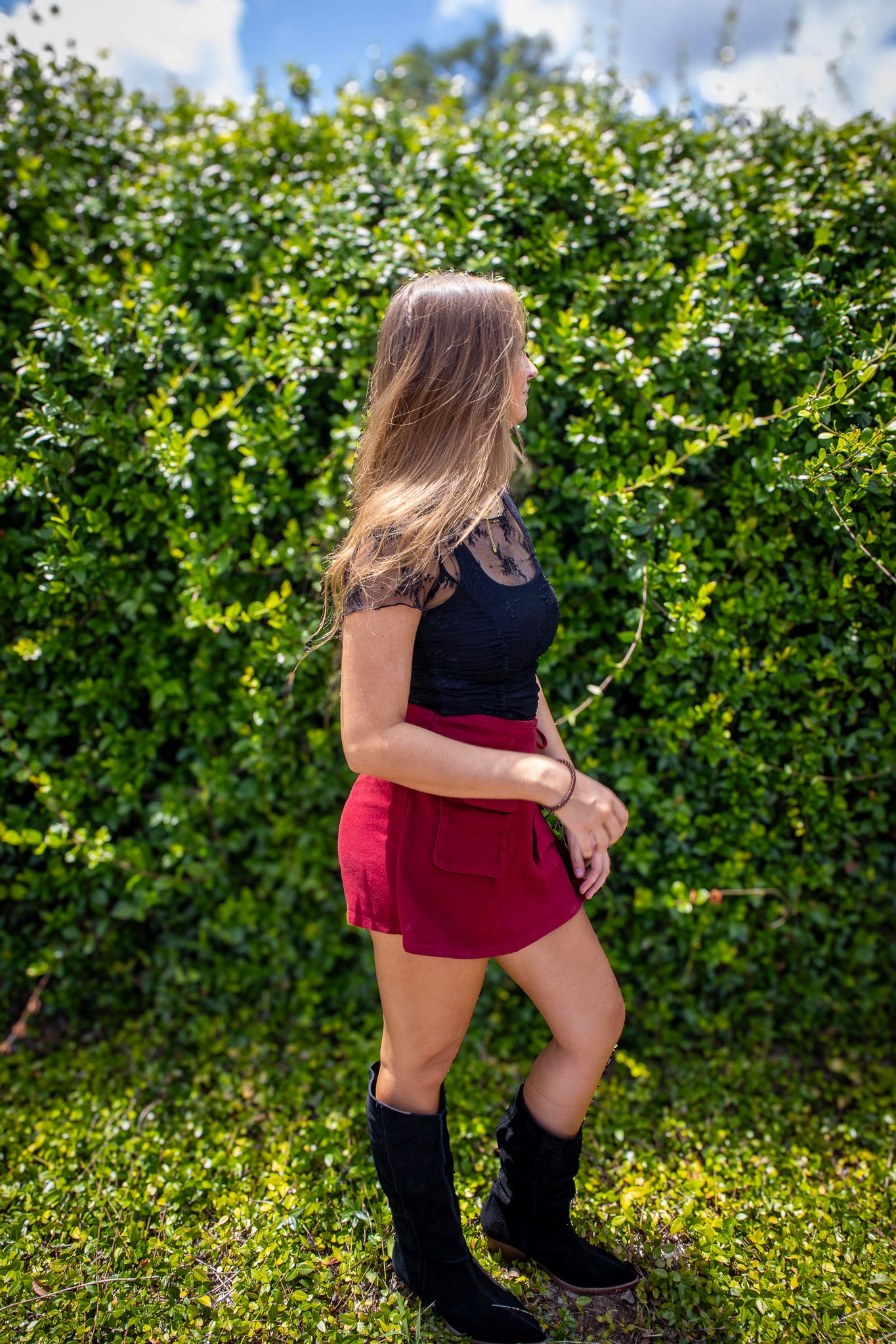 Garnet Denim Wrap Skort