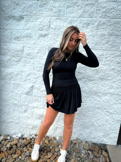 Catch a Break Foldover Skort - BLACK
