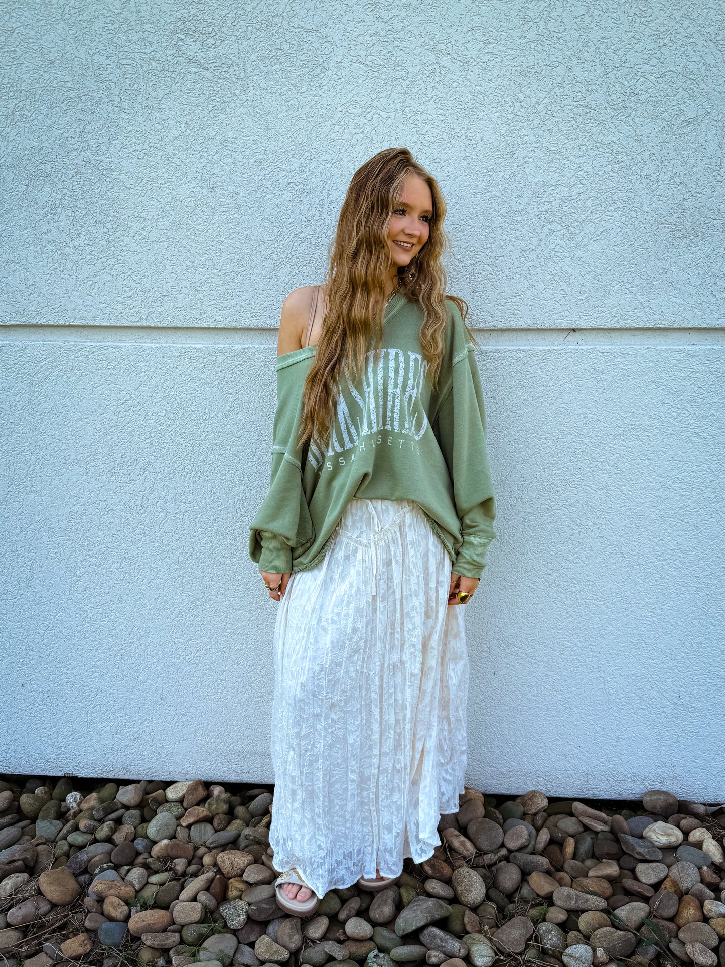 Lace Dreams Maxi Skirt - IVORY