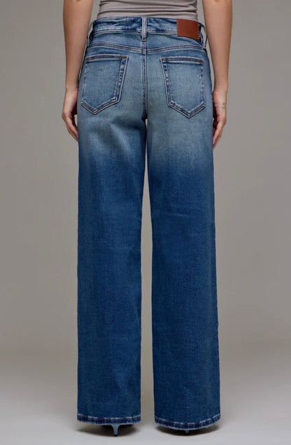 Hidden - Logan Dark Vintage Wash Mid Rise Dad Jeans