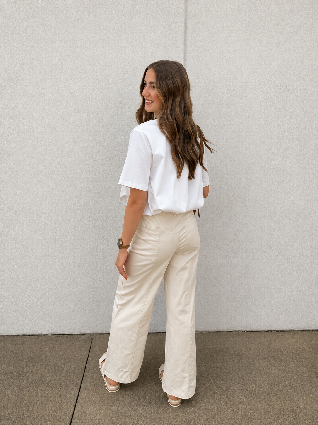 Perfect Pair High-Rise Wide Leg Cream Pants