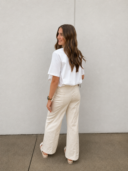 Perfect Pair High-Rise Wide Leg Cream Pants