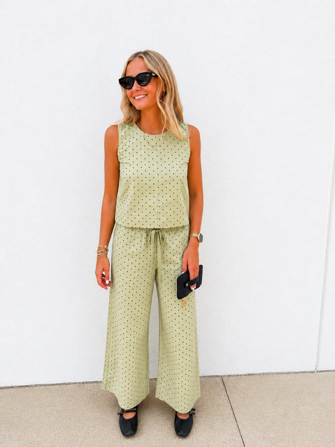 Pistachio Polka Dot Two Piece Set