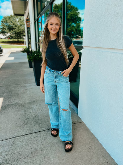 Hidden - Logan Fold Over Waistband Jean