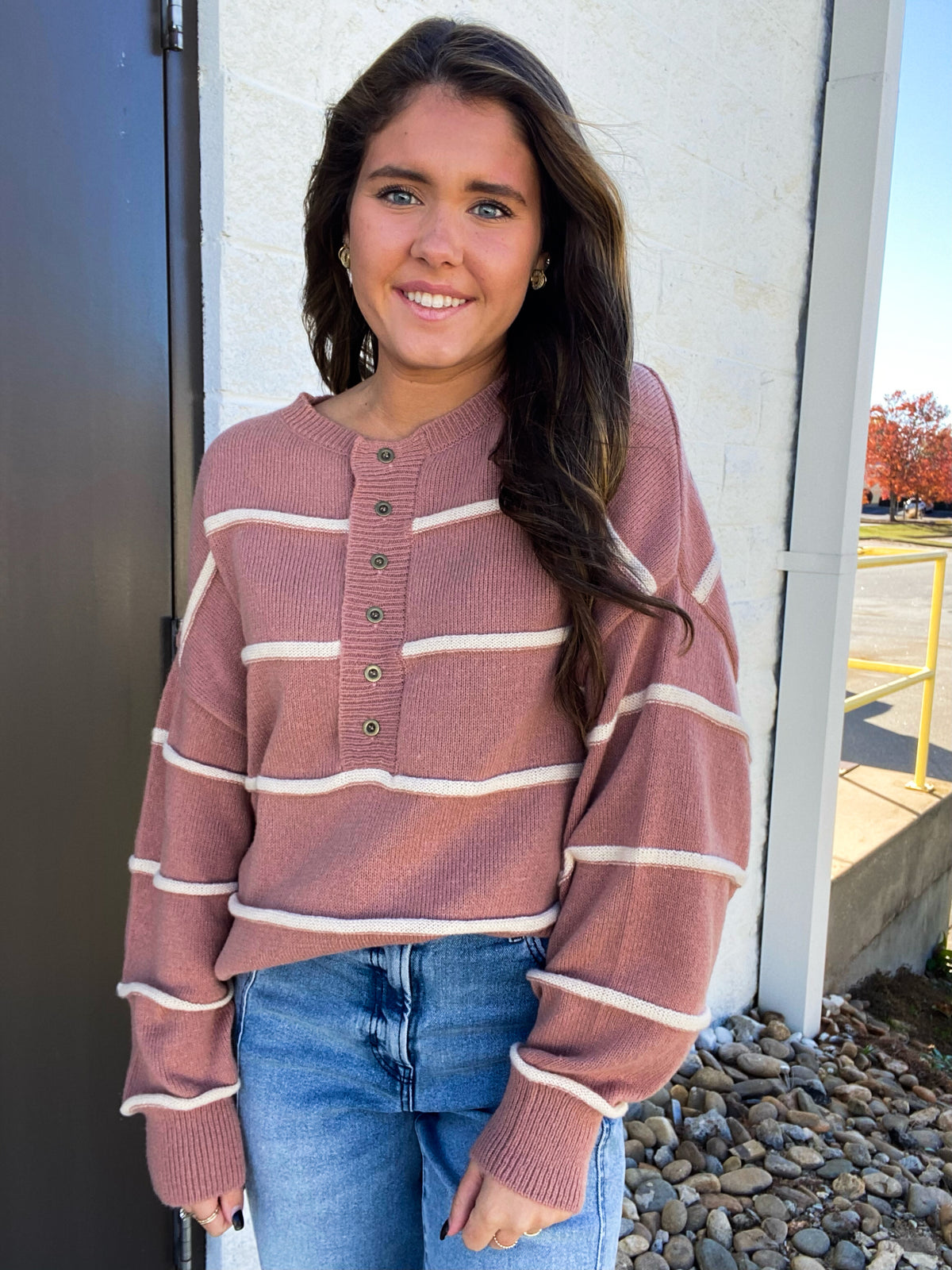In My Lane Blush and Ivory Sweater