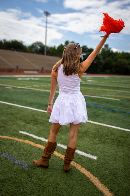 Cloud Crème White Balloon Mini Dress