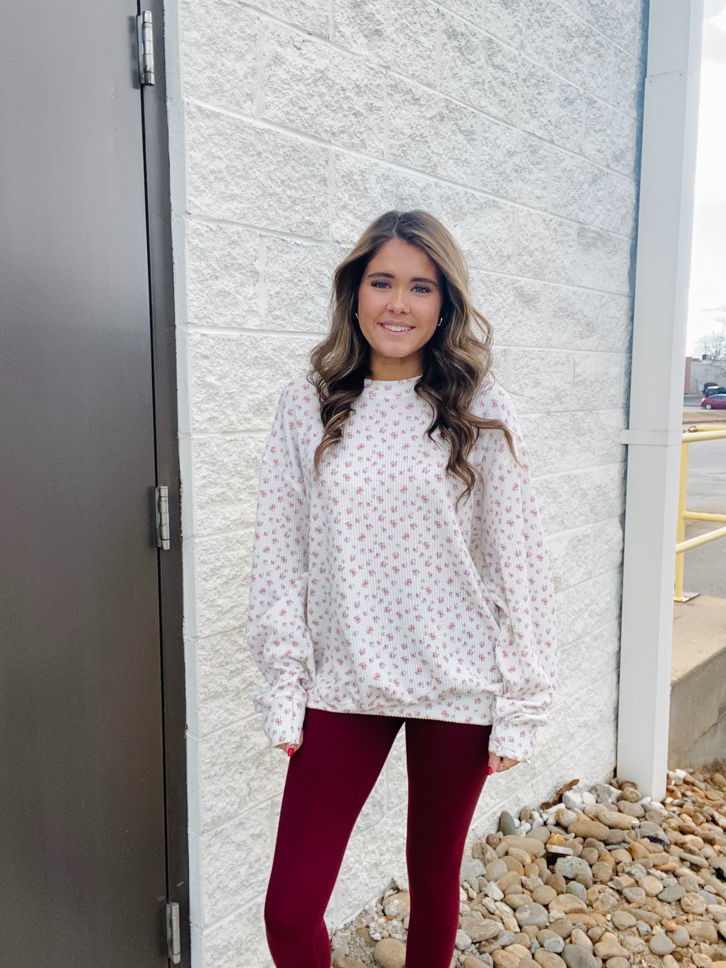Flirty Floral Ribbed Top & Skort Set