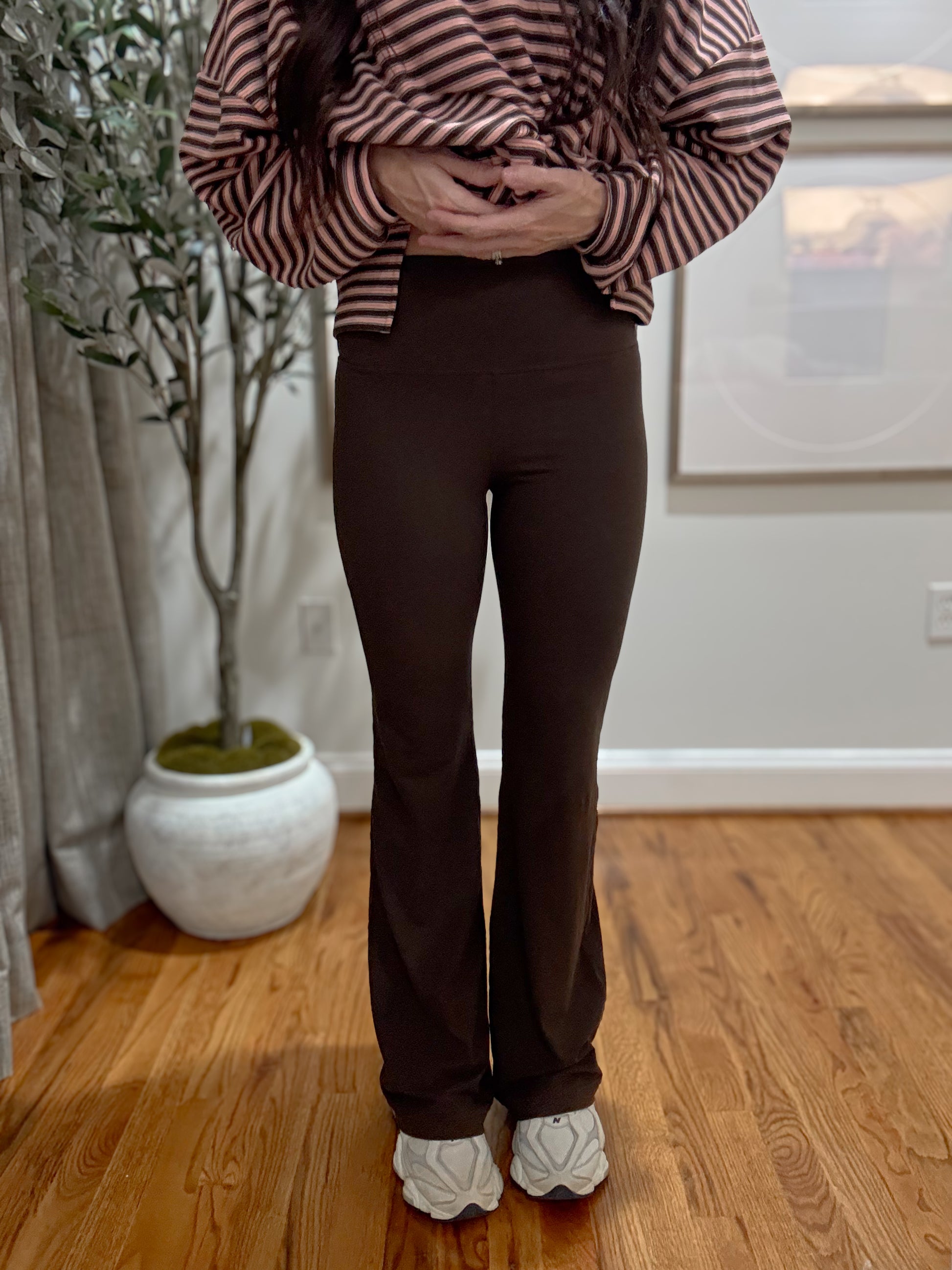 chocolate brown butter soft flare leggings