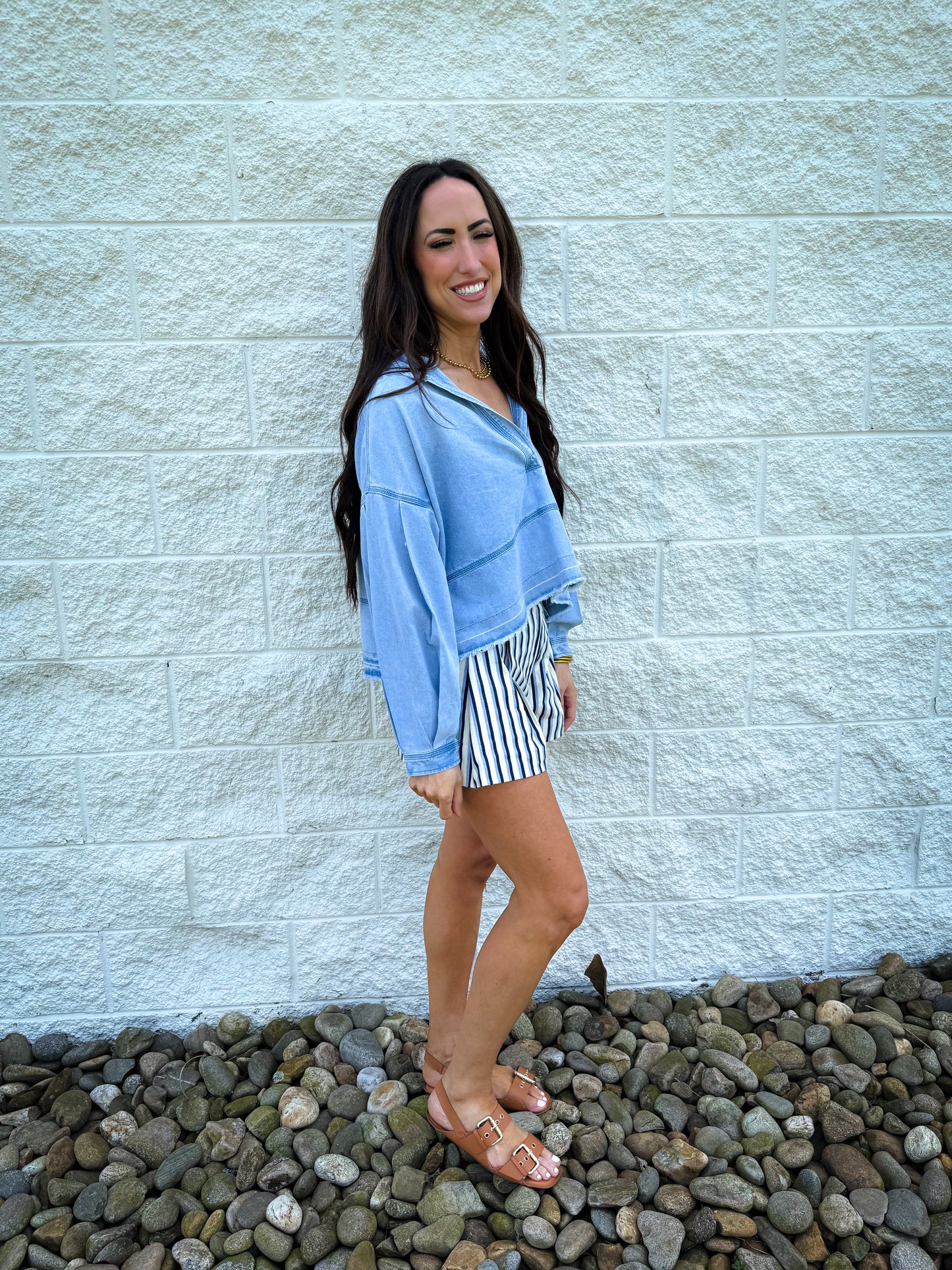 Retro Rails Stripe Shorts