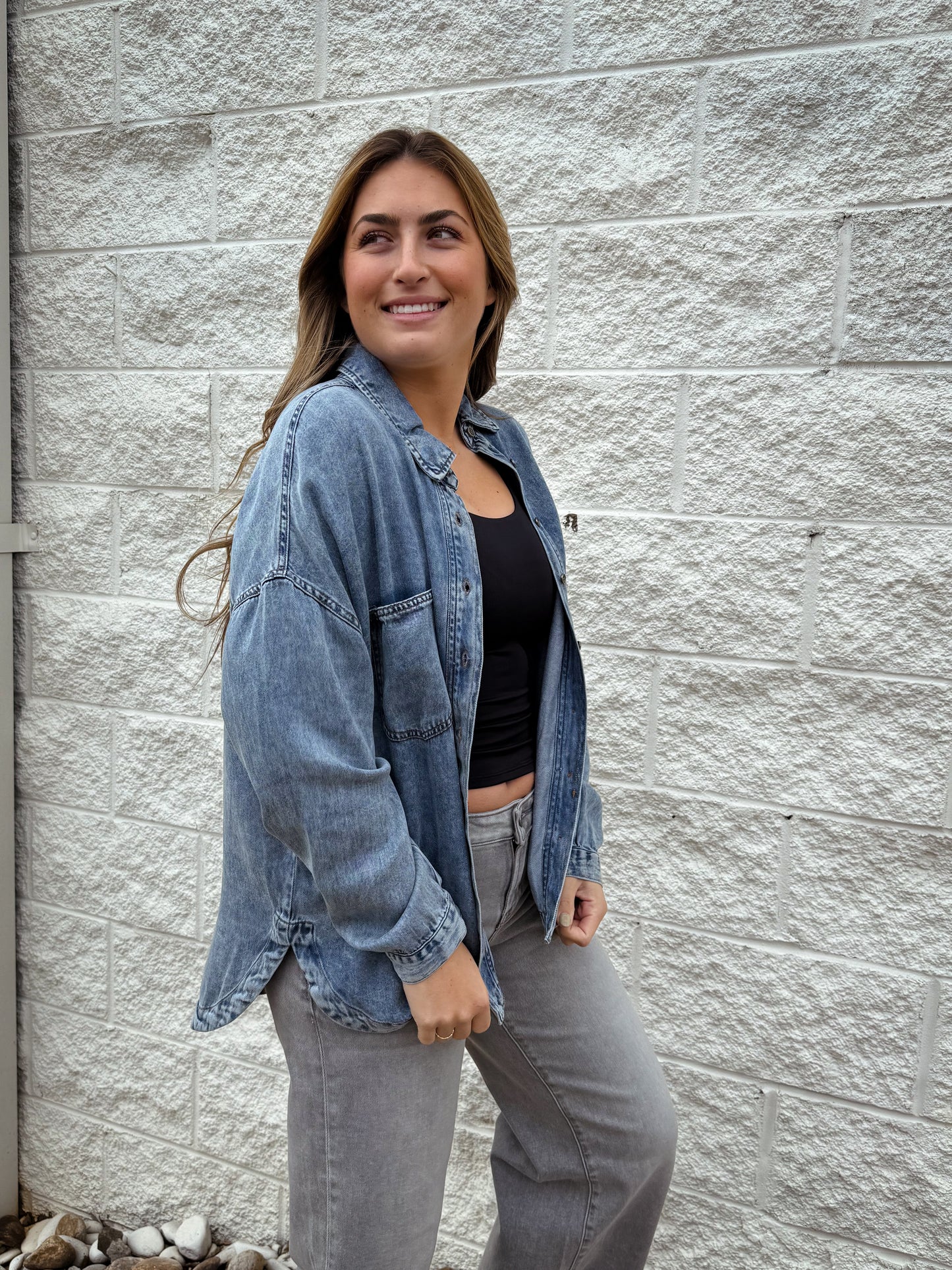 Super soft chambray button down shirt 