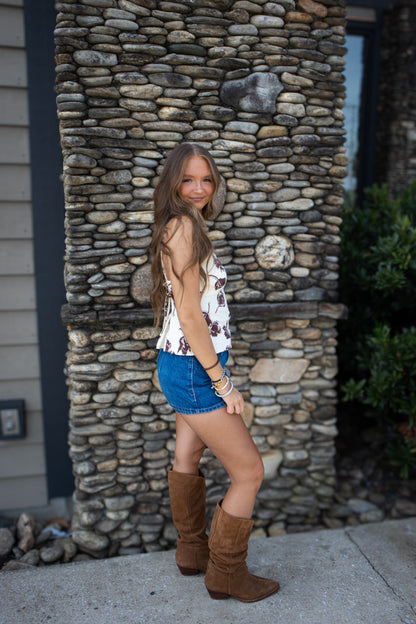 Free People - Susie Printed Top - BITTERSWEET COMBO