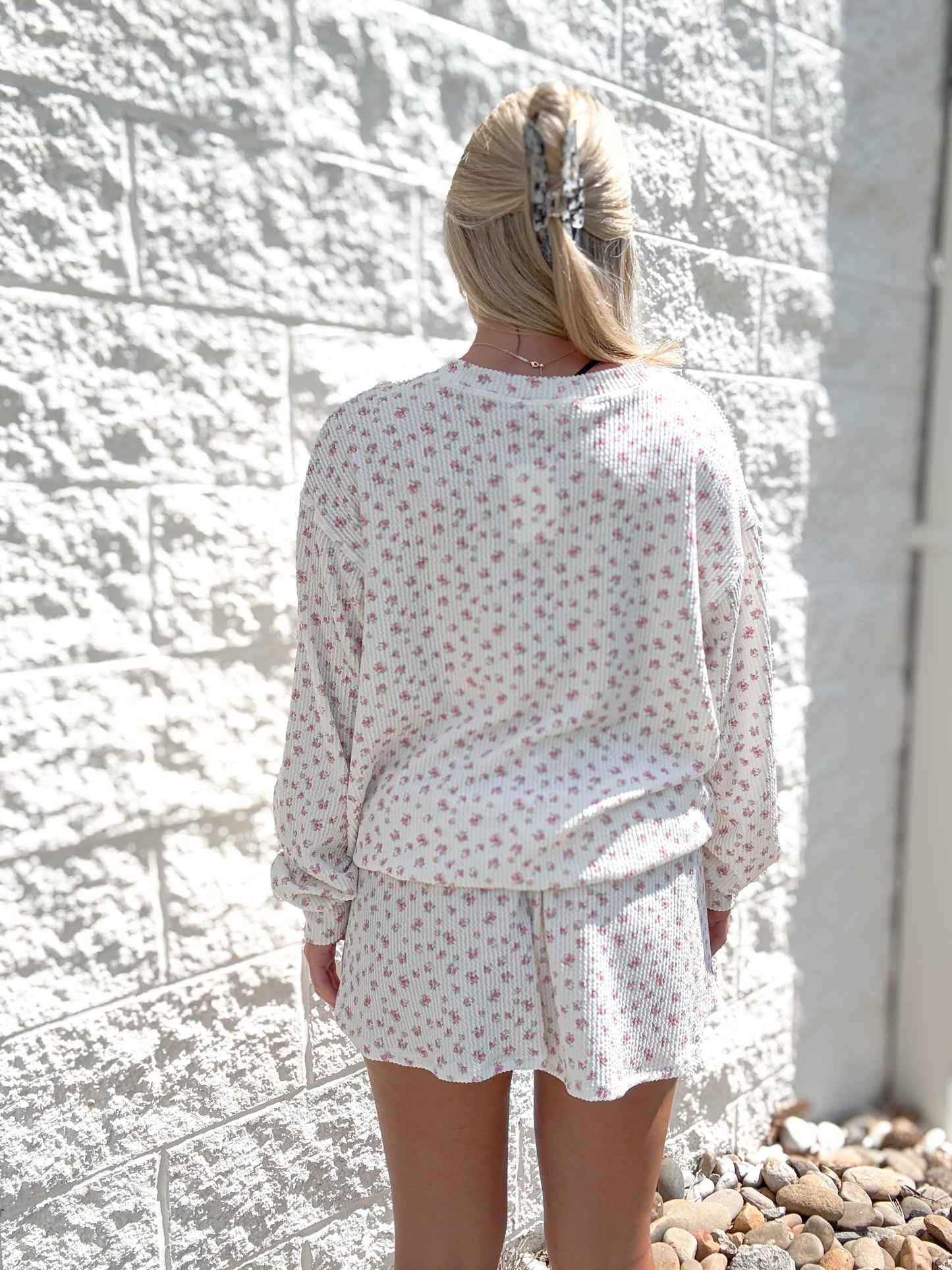 Flirty Floral Ribbed Top & Skort Set