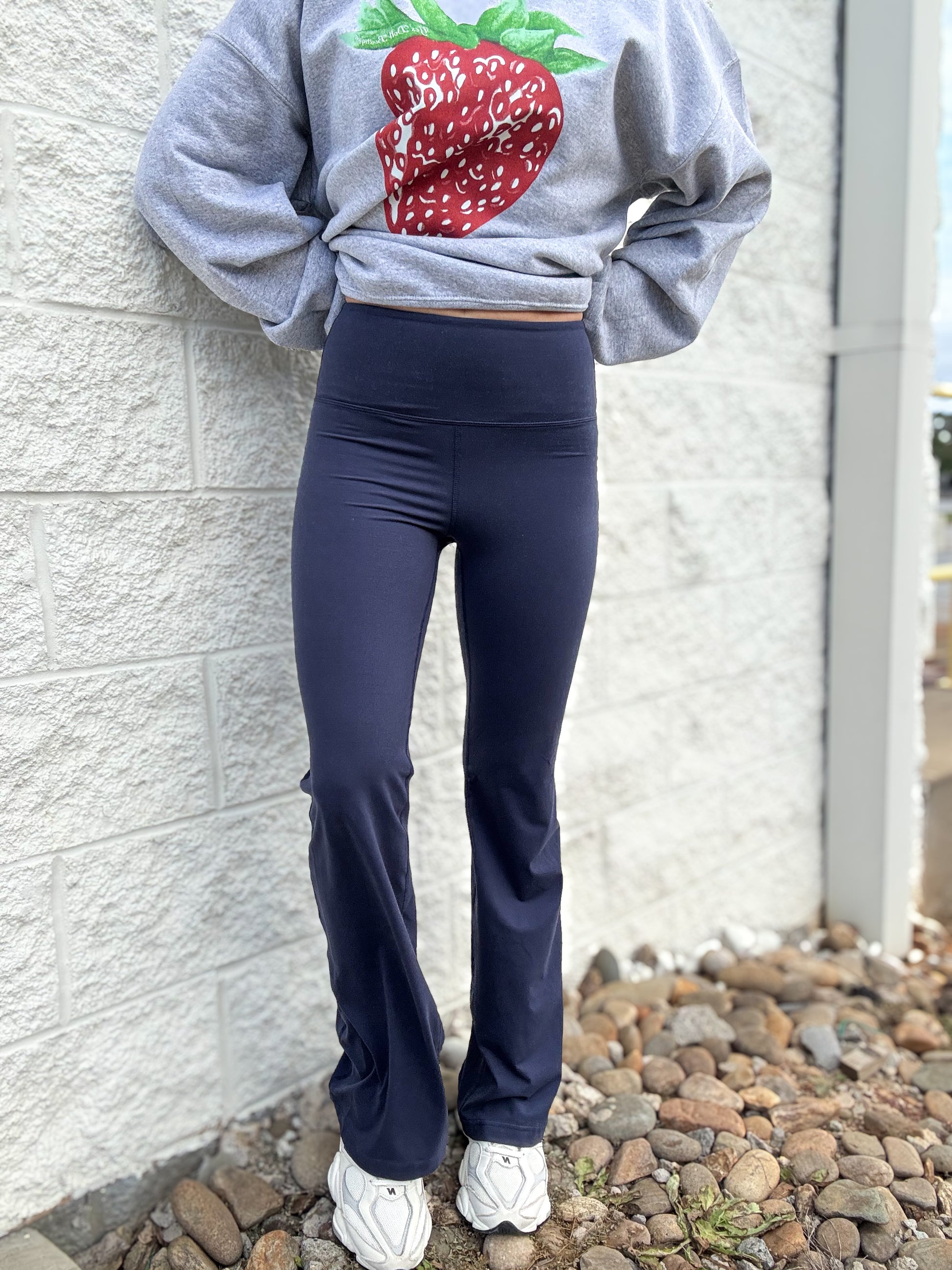 Navy butter soft lounge flare pants