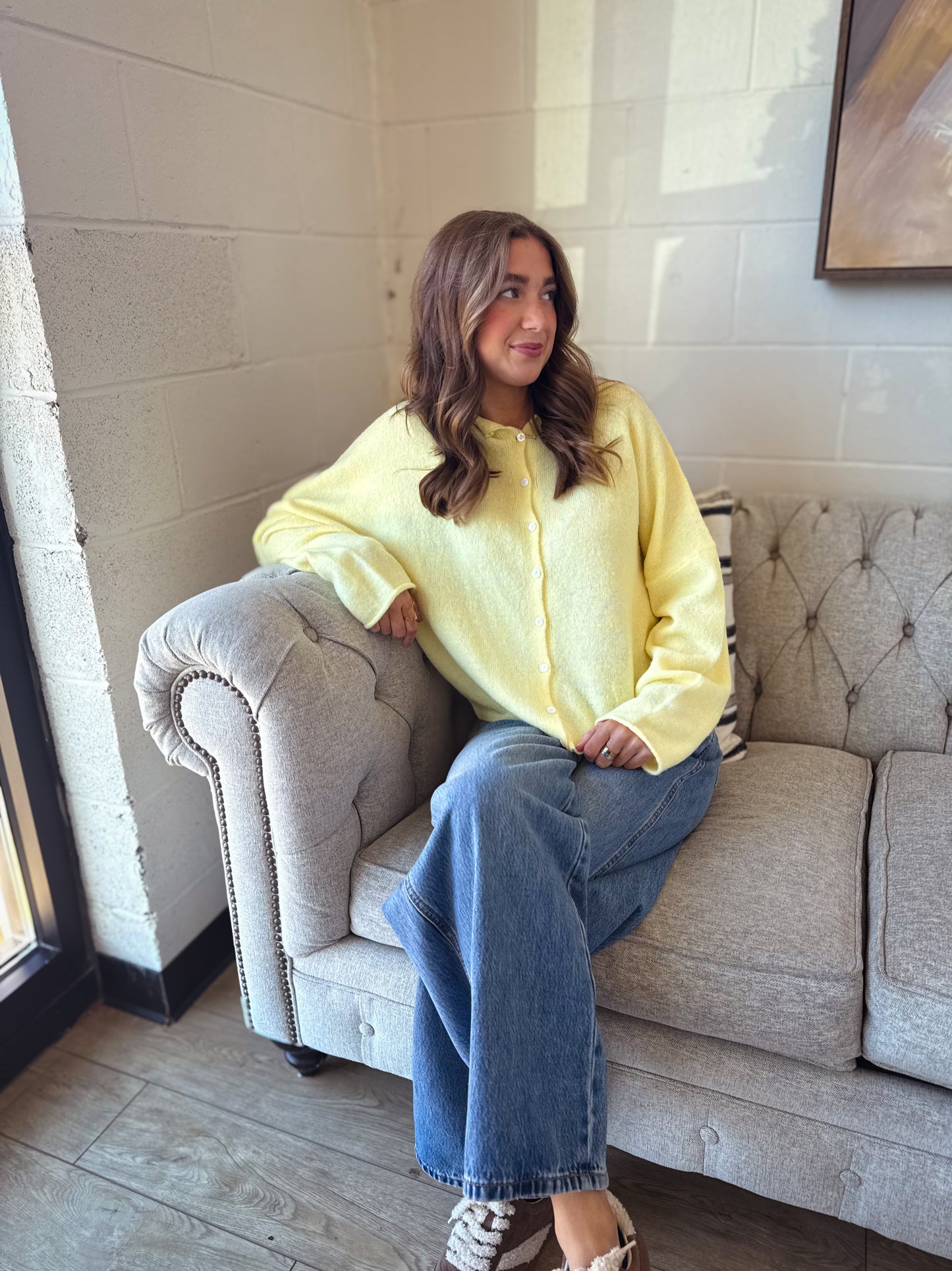 Warm And Cozy Cardigan - BUTTER YELLOW