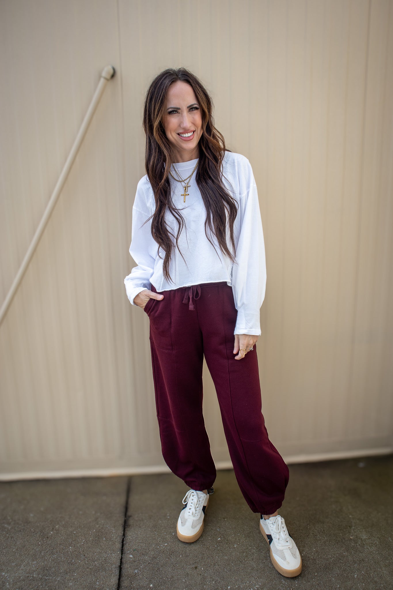 Weekend Barrel Fleece Joggers - DARK CHERRY