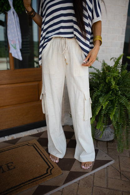 Ocean Escape Linen Cargo Pants