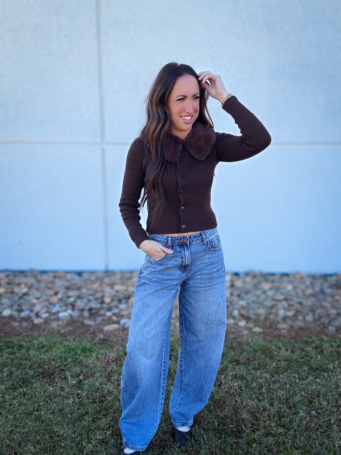 Hidden - SAMMIE - Medium Wash Clean Classic Barrel Jean