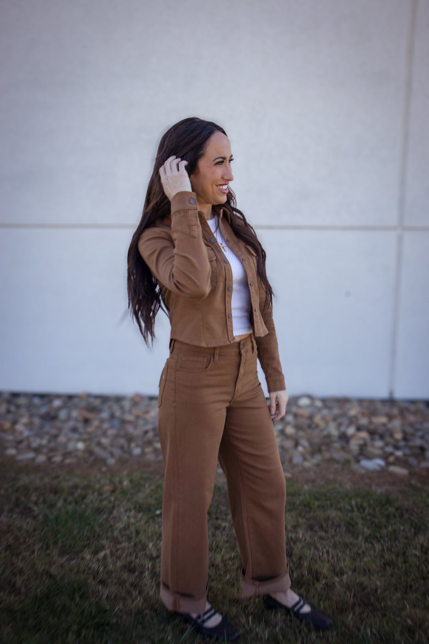 Hidden - Logan Tawny Stretch High Rise Relaxed Dad Jean