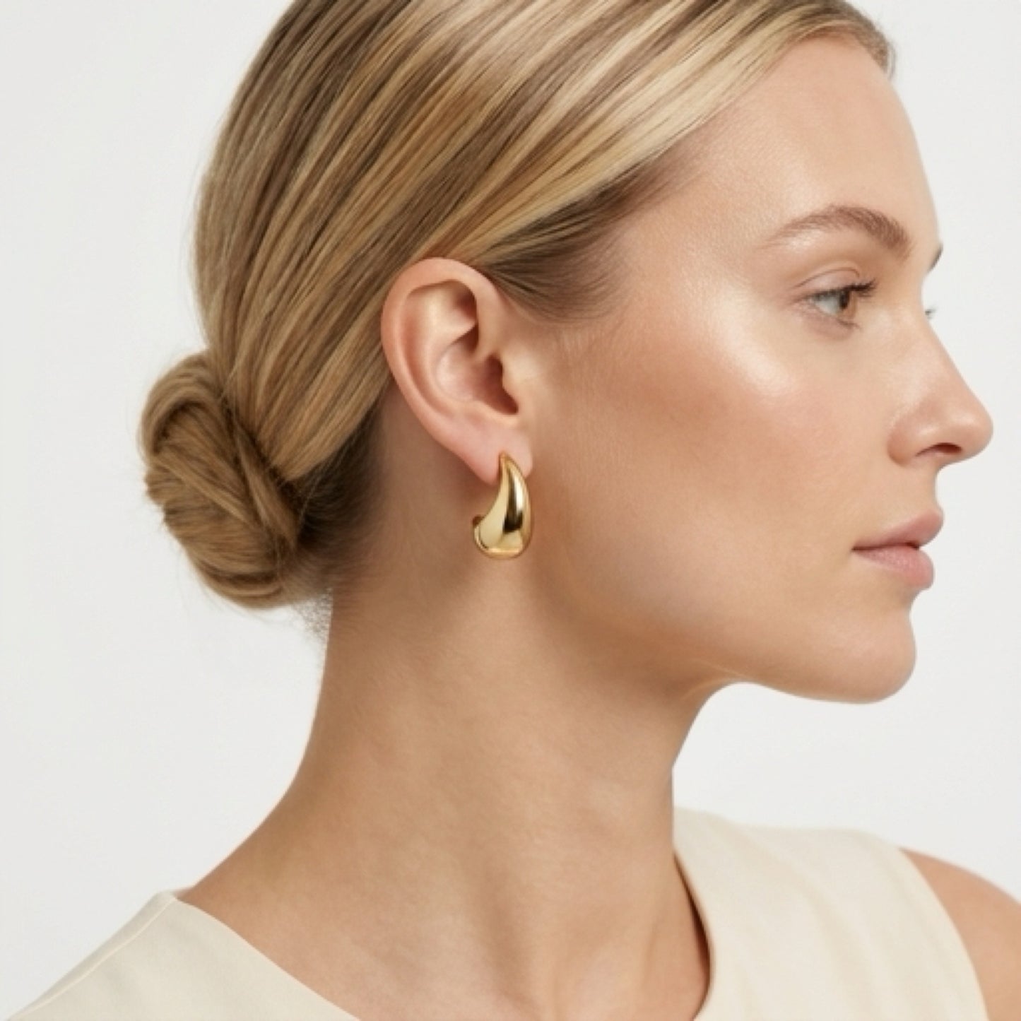ADORN -"No More Tears" Gold Teardrop Earrings – Revelation 21:4 Faith Jewelry