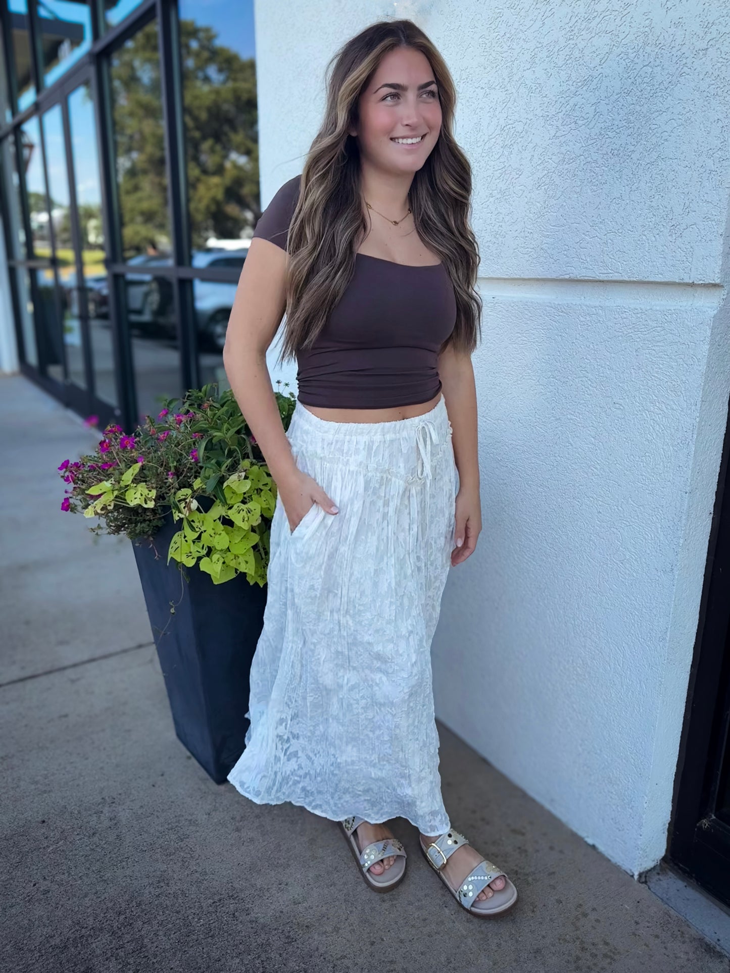 Lace Dreams Maxi Skirt - IVORY
