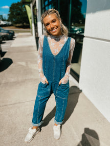 Free People - High Roller Jumpsuit - SAPPHIRE BLUE