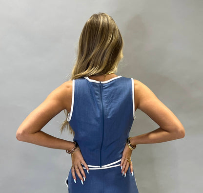 Boardwalk Denim Linen Top