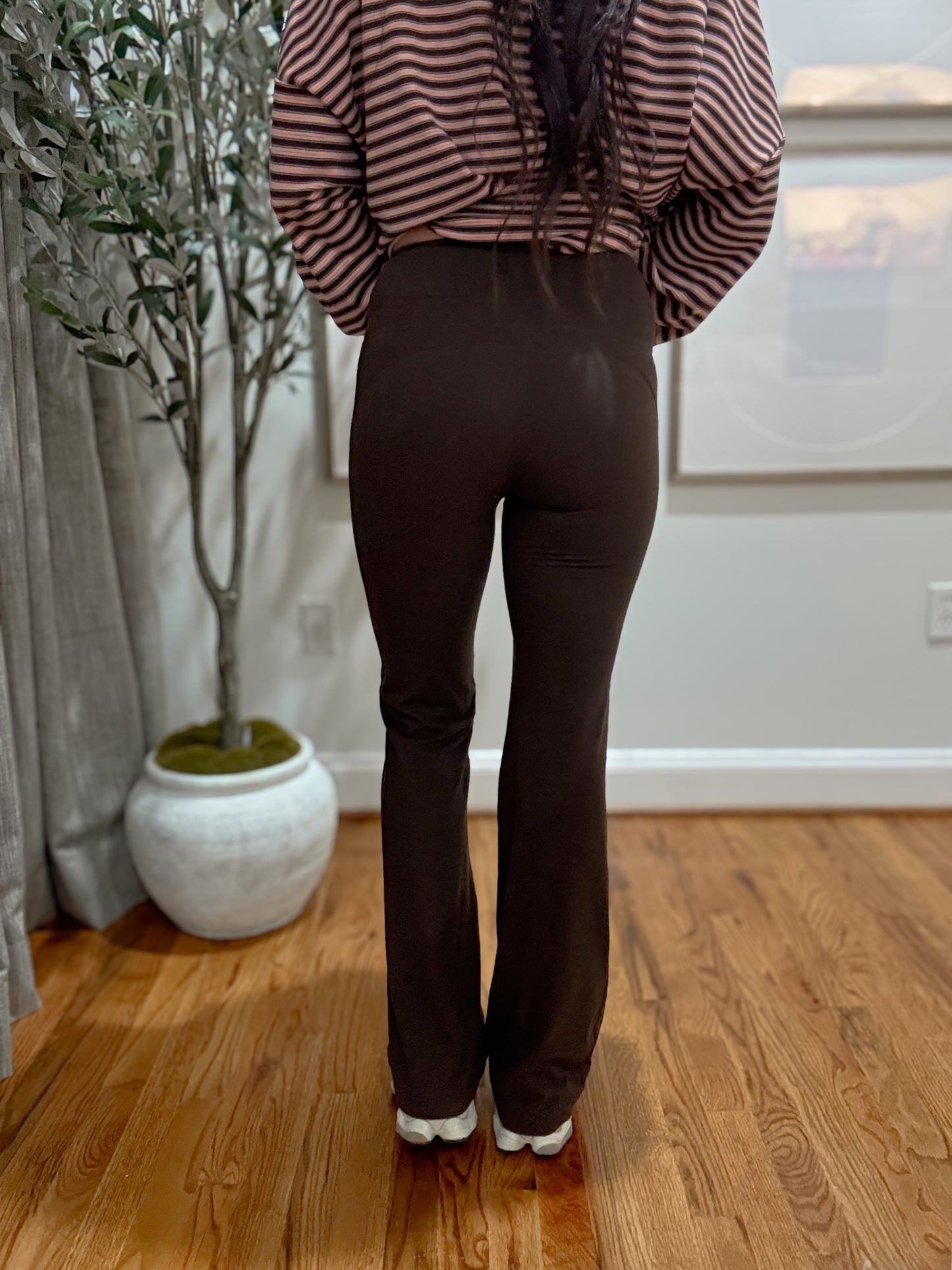 chocolate brown butter soft flare leggings