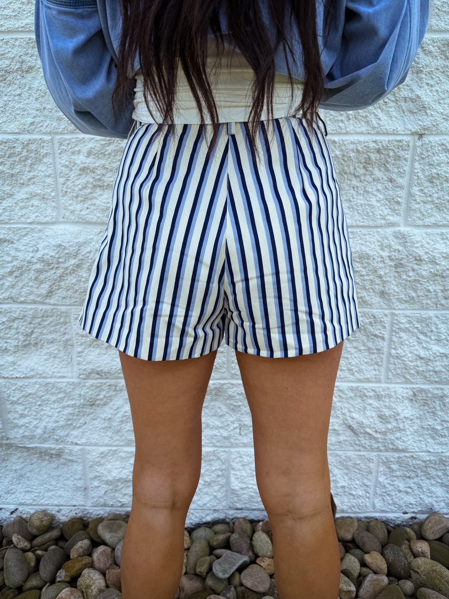 Retro Rails Stripe Shorts