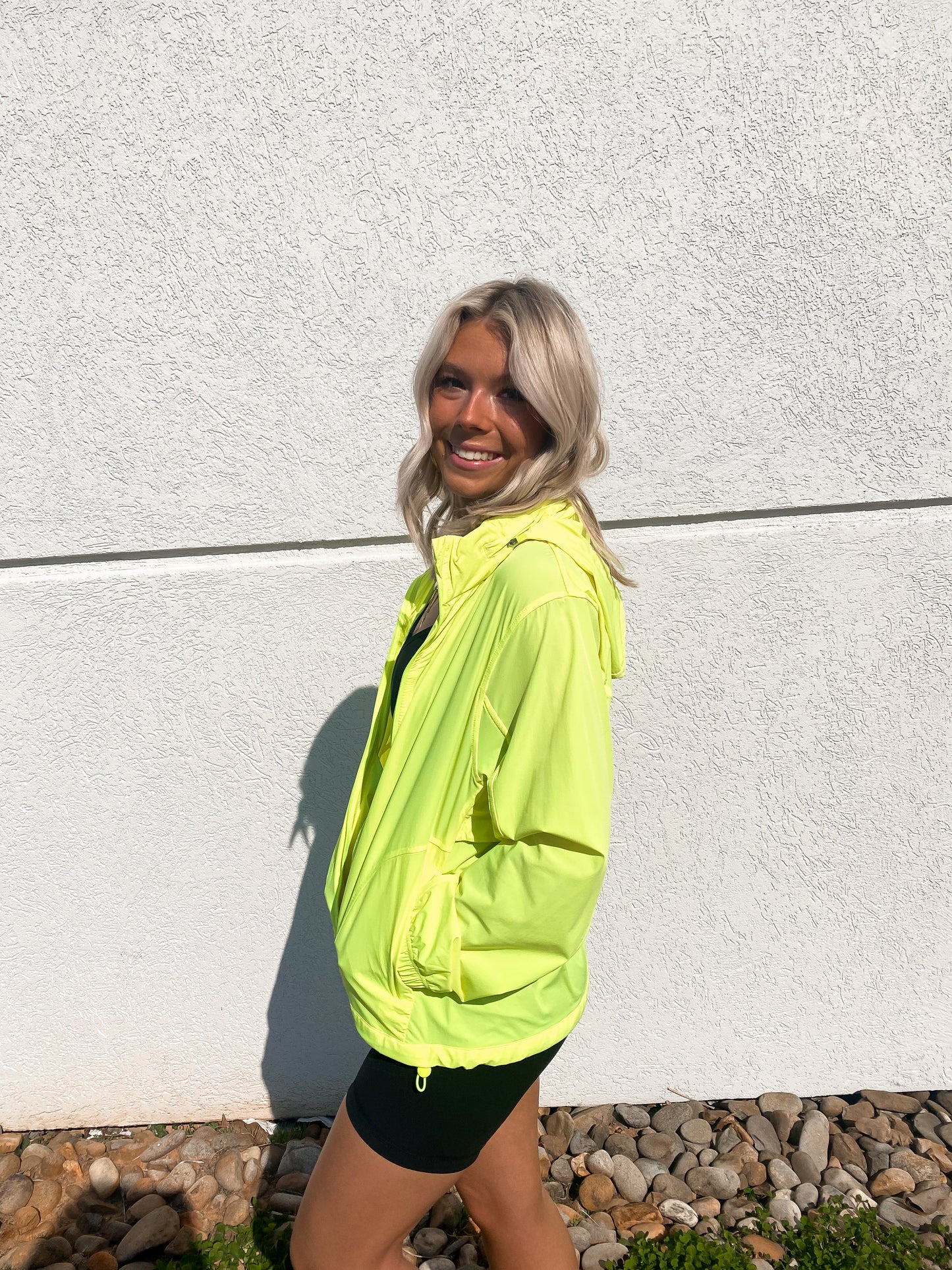 Noticed You Windbreaker Jacket - NEON YELLOW