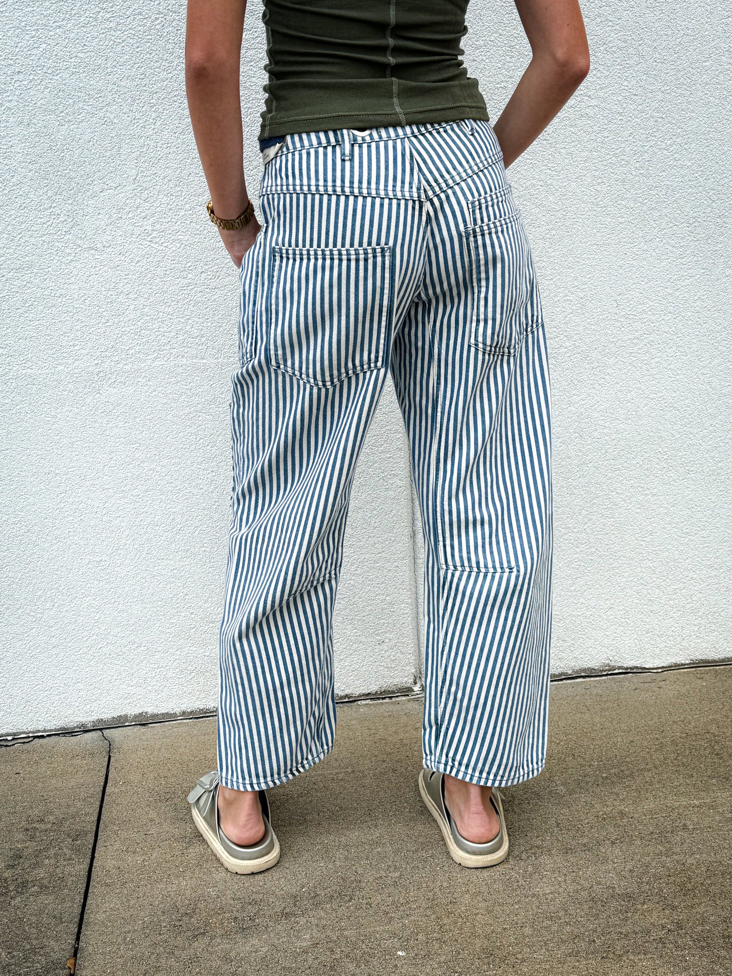 Free People -Moxie Railroad Low-Slung Jeans - Railroad