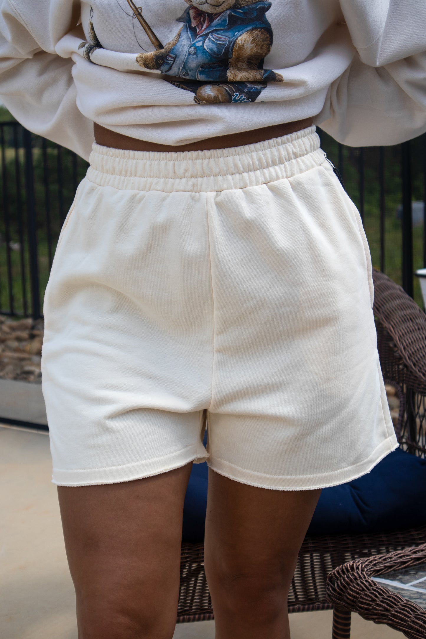 Lazy Day Sweat Shorts - IVORY