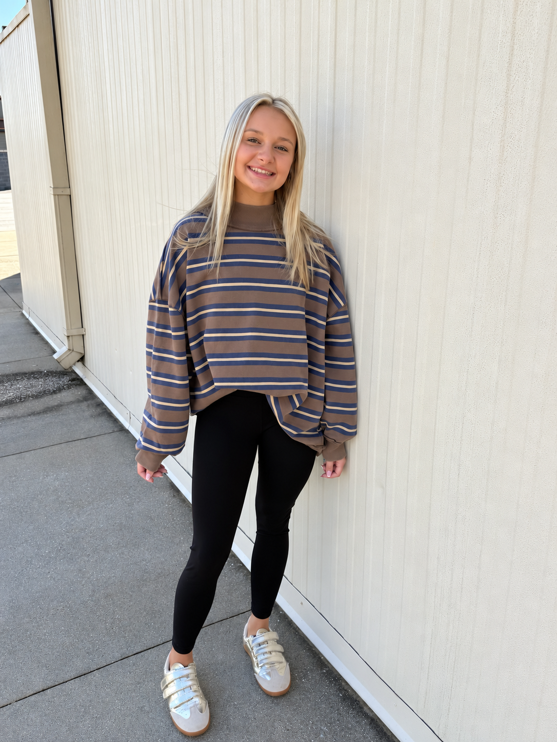 Free People - Palm Springs Striped Pullover - Army Combo