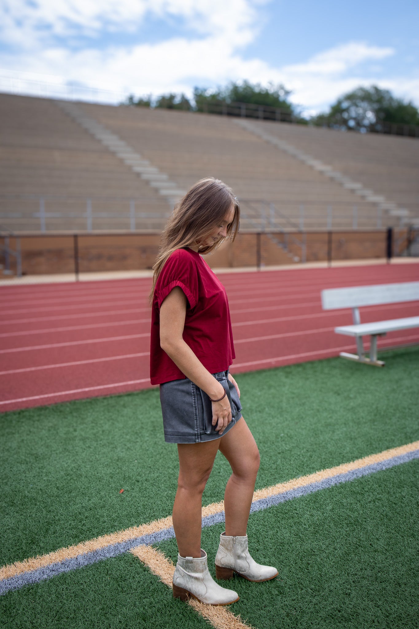 Vintage Faux Leather Cargo Mini Skirt
