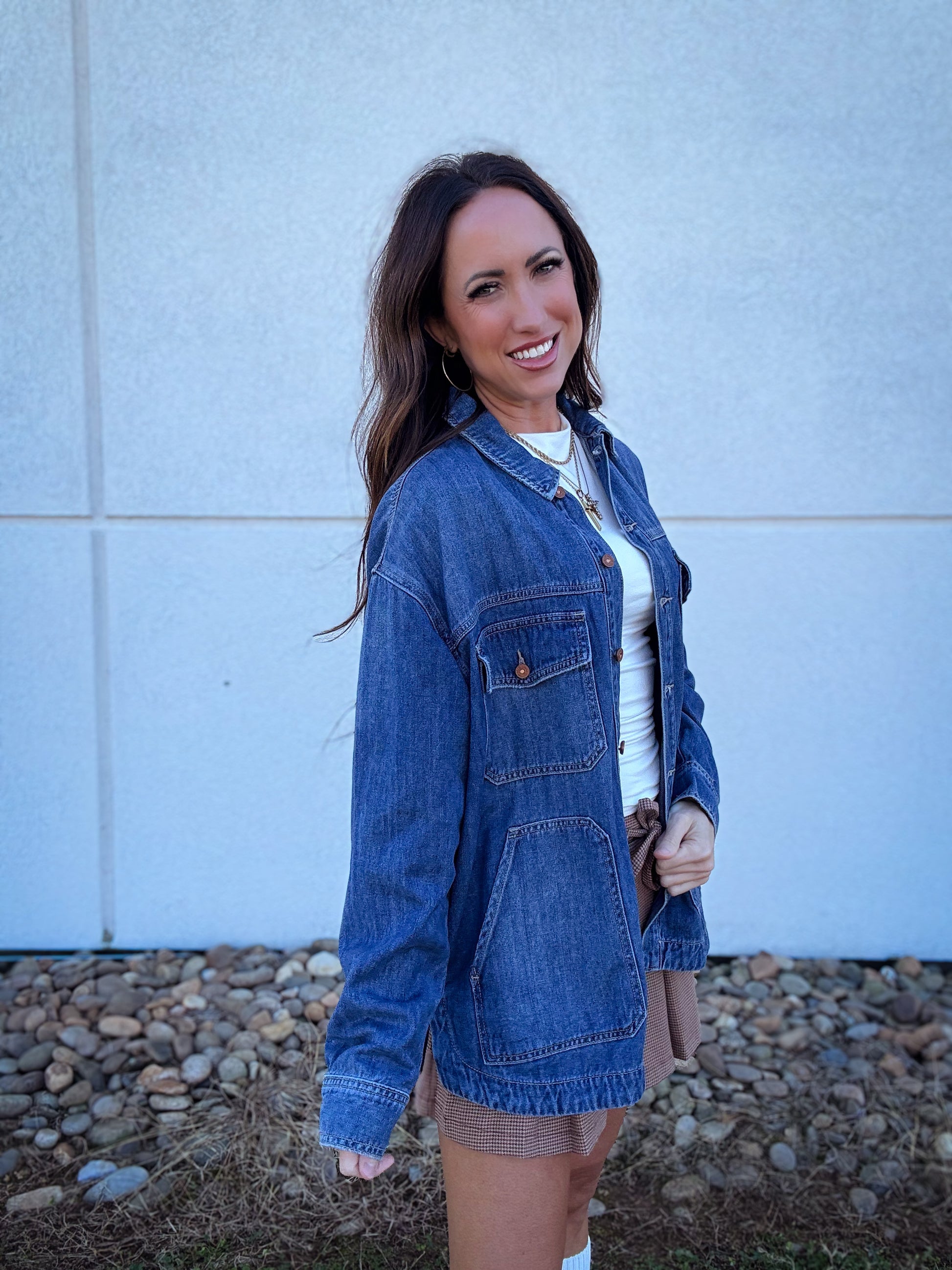 Dark Denim Soft Shirt Jacket