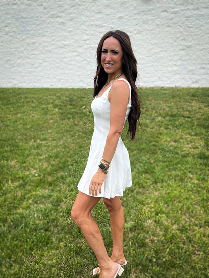 White Horizon Mini Dress