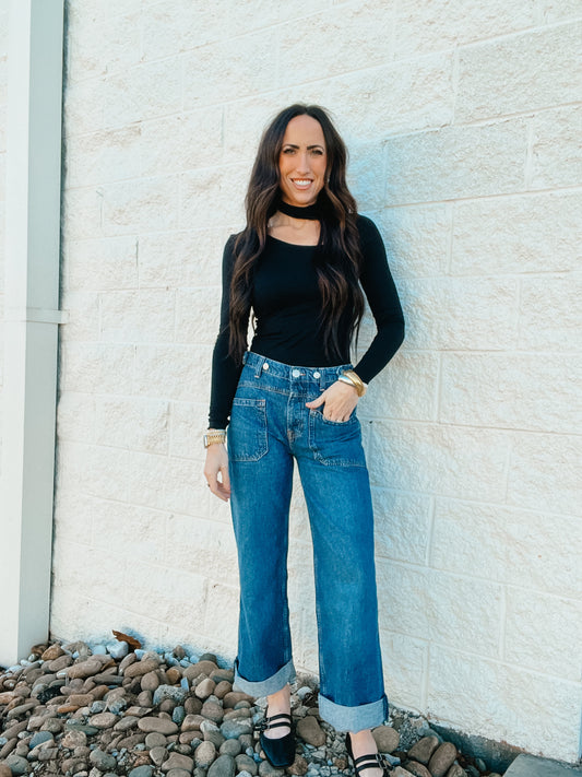 Free People - Palmer Cuffed Jeans - Tunnel Vision