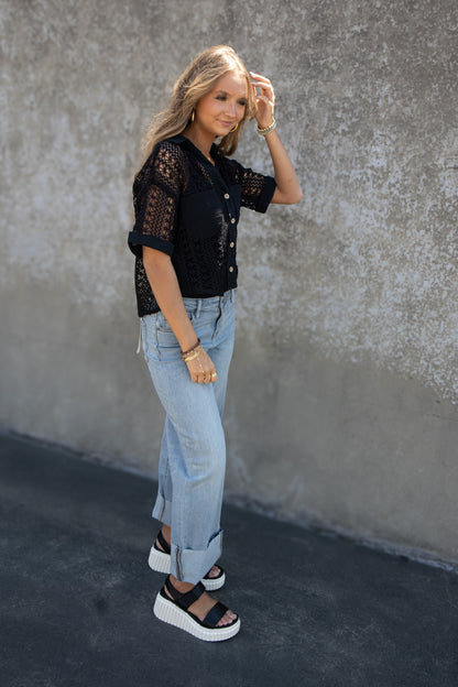 Hidden - LOGAN - Vintage Wash Stretch Mid Rise Dad Jean