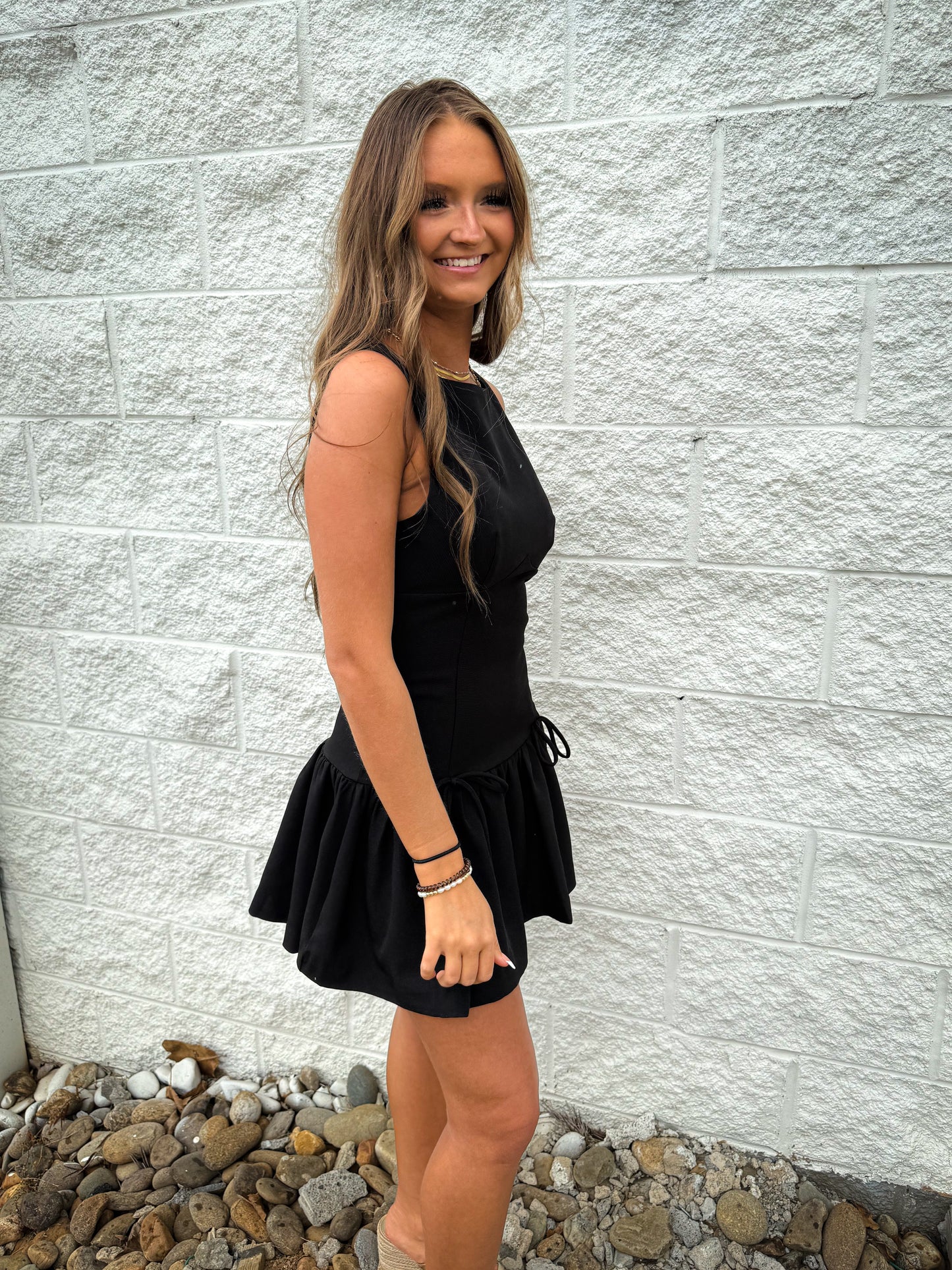 Tied in Elegance Black Mini Dress