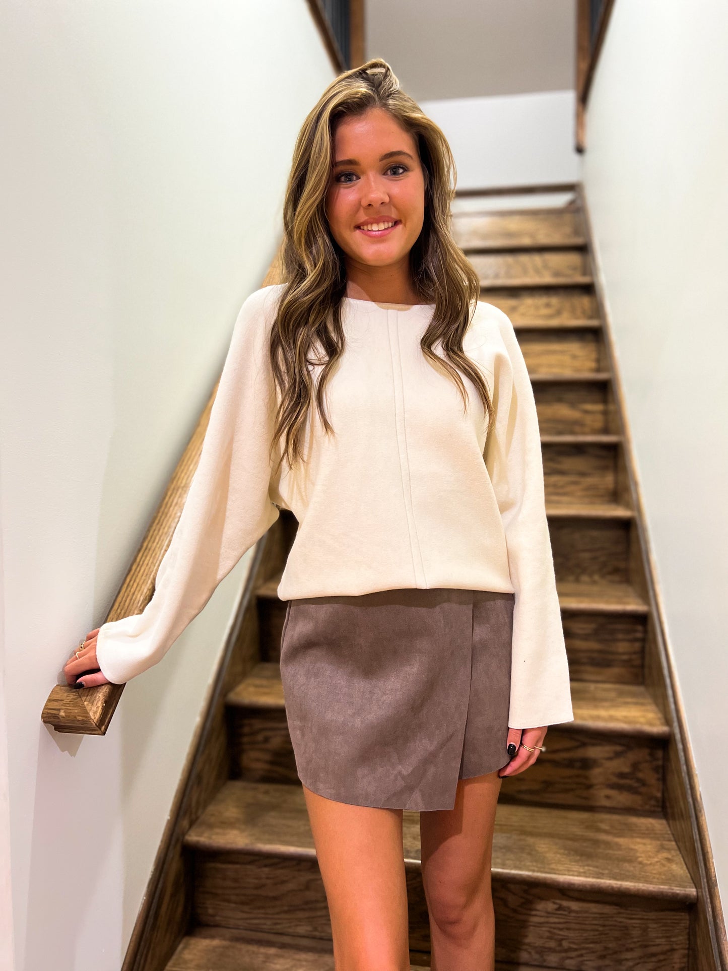 Mocha Suede Skort