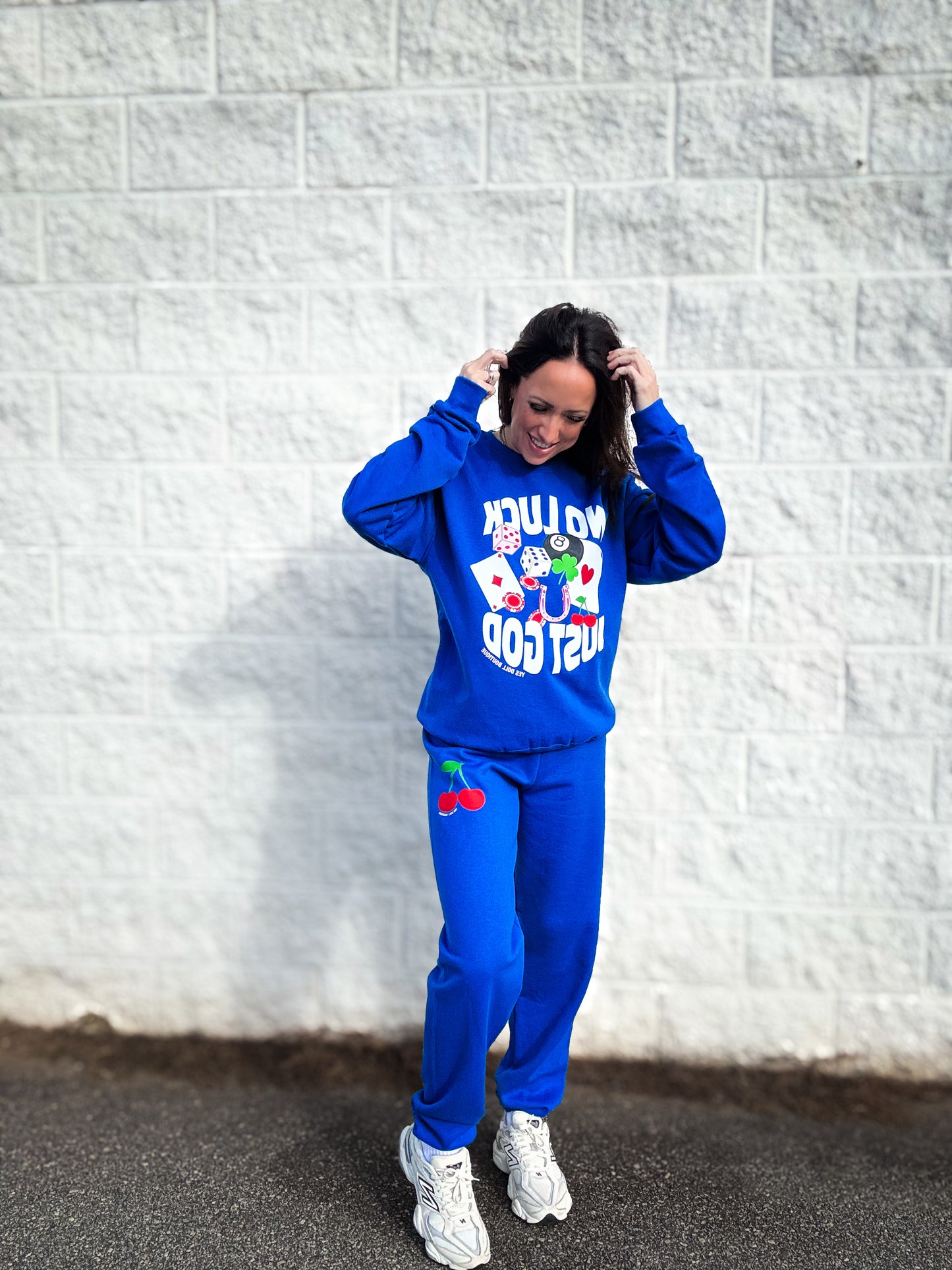 No Luck Just God Graphic Sweatshirt