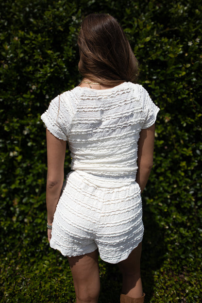Boho Lace Short Set - CREAM