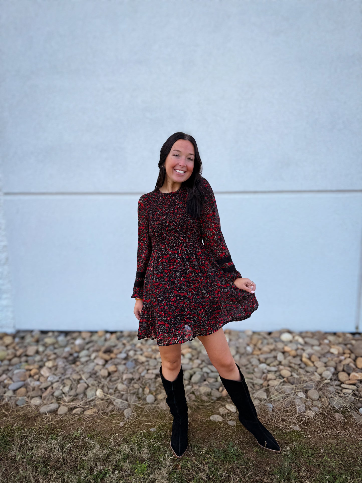 Merry Blooms Chiffon Mini Dress