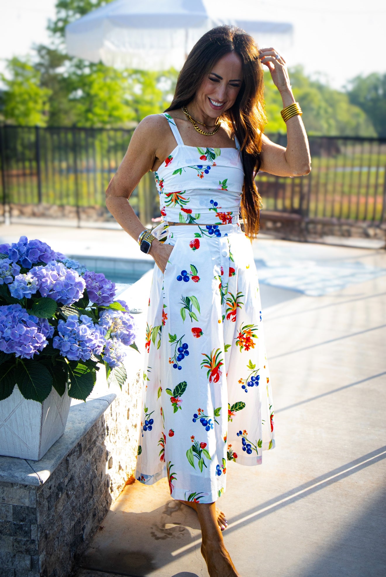 Tropic Twist Midi Skirt