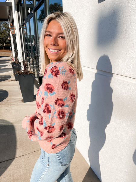 Dusty Rose Square Neck Sweater Top