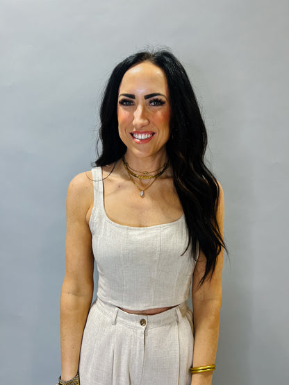 Breezy Linen Crop Top