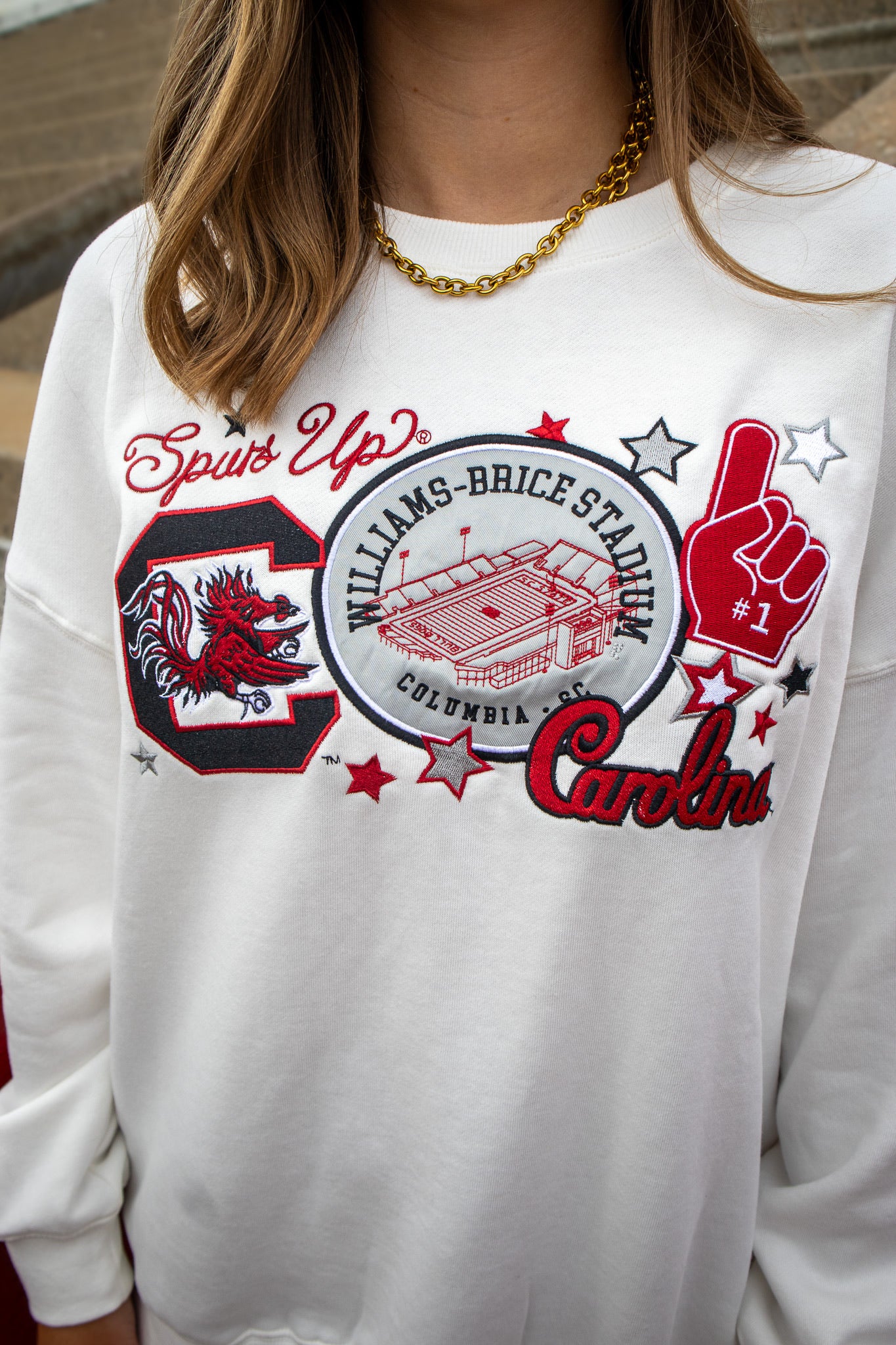 Carolina Gamecocks Layered Patch Crewneck