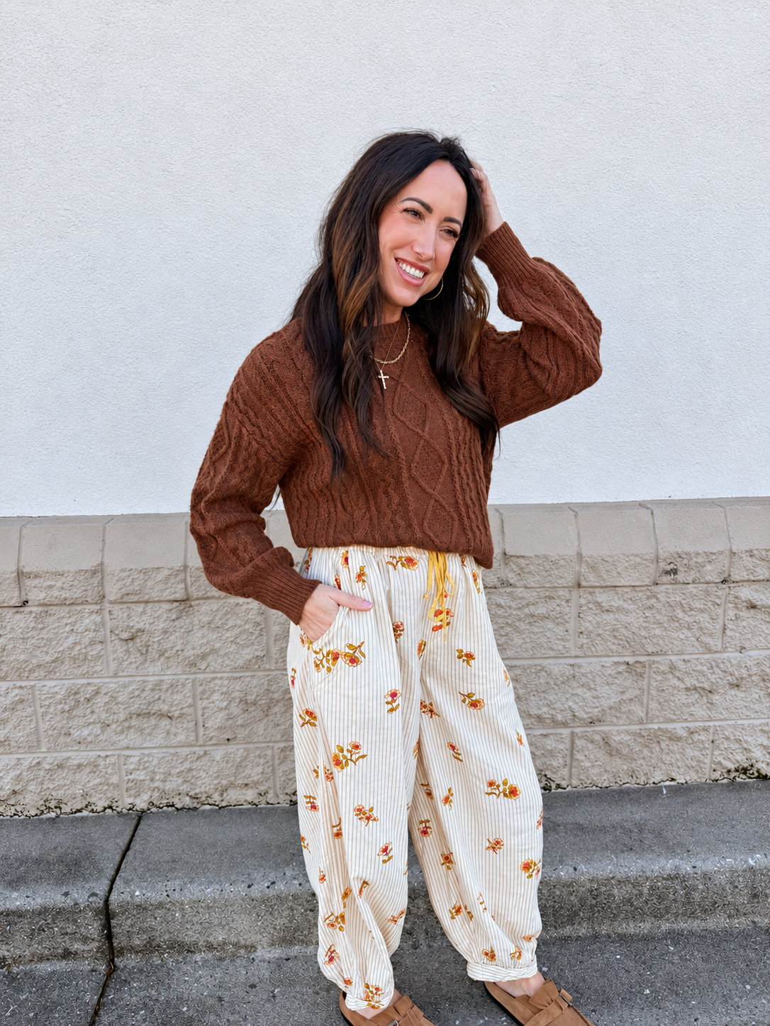 Free People - On Repeat Drawstring Pants - IVORY FLORAL