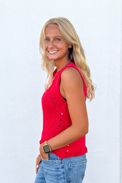 Free People - Opal Knit Tank - Sour Sweet (Red)