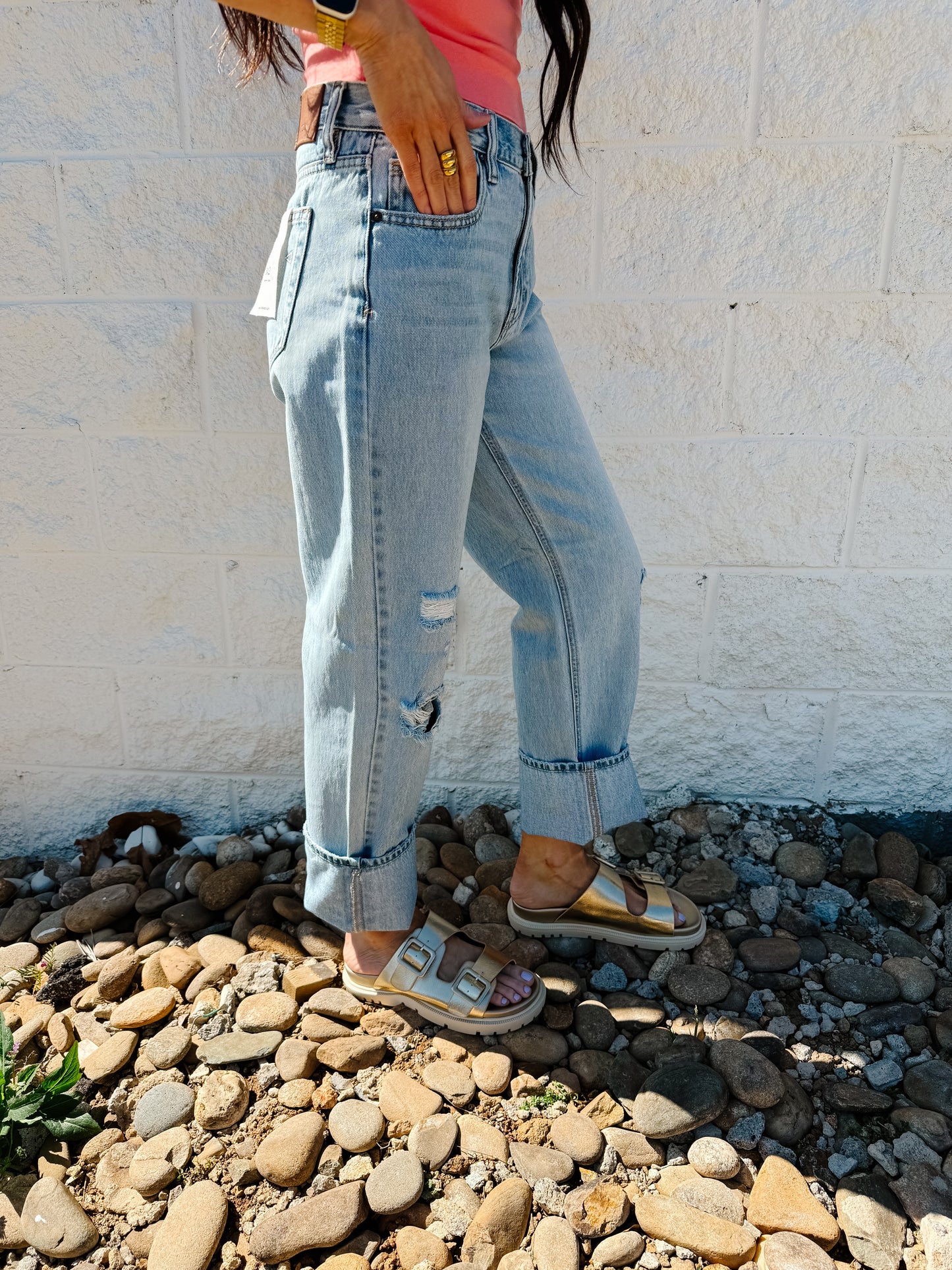 Hidden - BAILEY - Light Wash Relaxed Boyfriend Jean