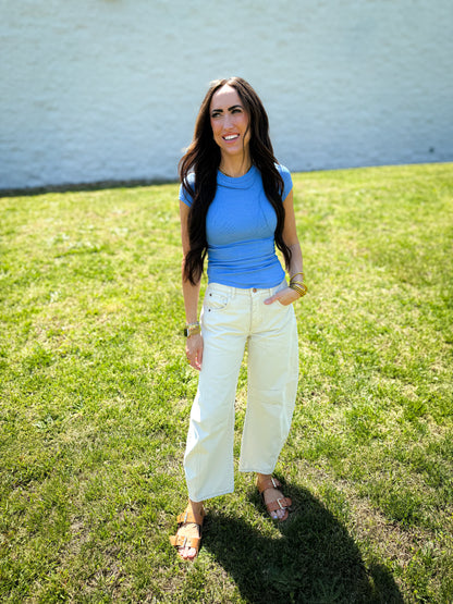 Free People - Good Luck Mid-Rise Barrel Jean - MILK